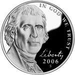 2006 Jefferson 5-cent coin 'Return to Monticello' obverse