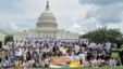 지난 7월 미국 워싱턴 의회 앞에서 탈북자 지원을 촉구하며 열린 '횃불대회'.