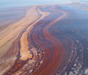 Photo of an oil slick in the Gulf.