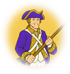 Drawing of a Revolutionary War soldier.