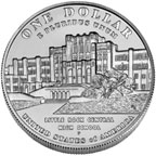Image shows back of Little Rock High School Desegration coin.