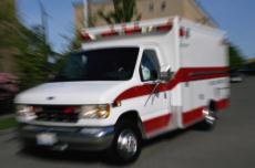 Photograph of an ambulance driving