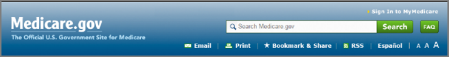 Screenshot of Medicare.gov header with Print icon