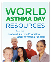 Web button for World Asthma Day and Asthma Awareness Month