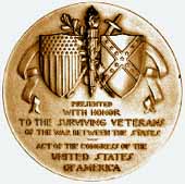 REVERSE: 1956 Surviving Veterans of the War Between the States medal
