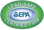 Logo: Lead-Safe certified firm with E.P.A. logo in the center.