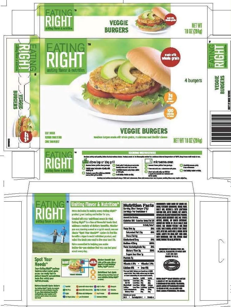 Eating Right Veggie Burgers Label