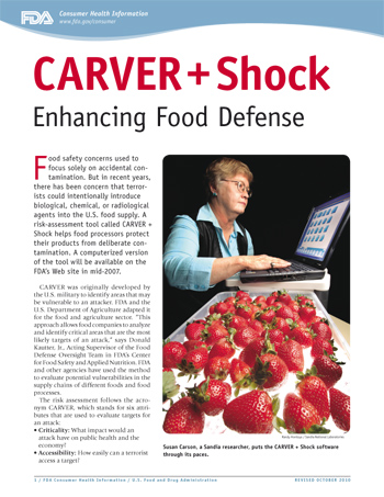 CARVER + Shock: Enhancing Food Defense - (JPG)