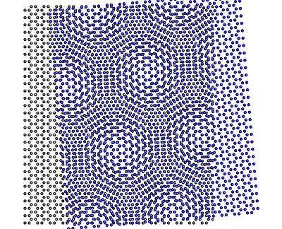 moiré pattern created by overlaid sheets of graphene