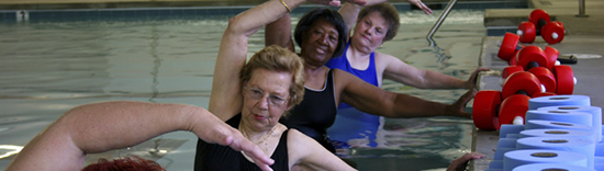 Adult women exercising in a swimming pool