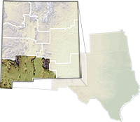 map highlighting Las Cruces District Office