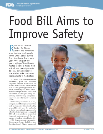 Food Bill Aims to Improve Safety - (JPG)