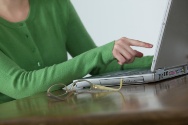 Woman using a laptop