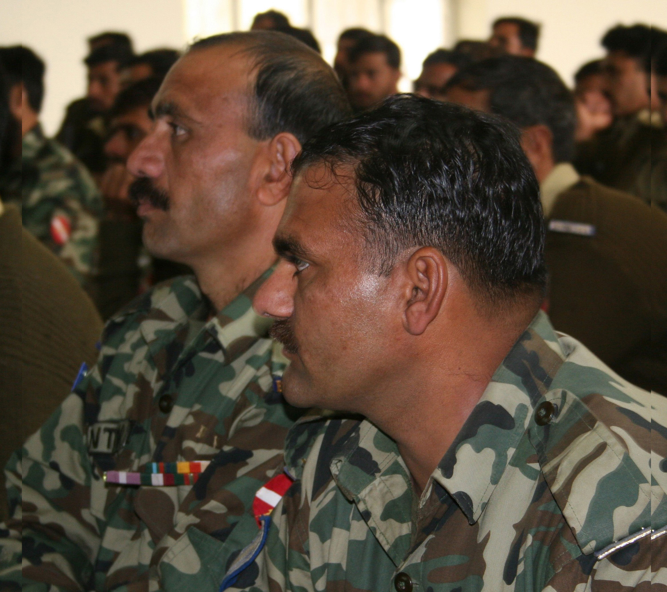 Pakistani army engineers attend a workshop on safe construction techniques