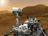 This artist concept features NASA's Mars Science Laboratory Curiosity rover