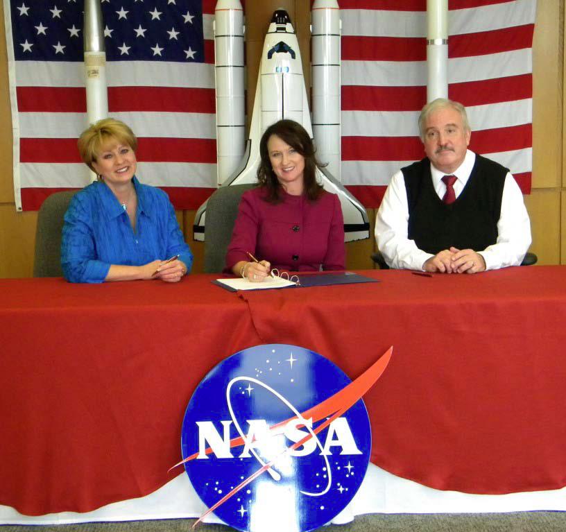 Picture of Judy K. McCauley, Director SBA West Virginia District Office; Arria Whiston, President/CEO, Allegheny Technology Corporation; Dr. Dale S. “Butch” Caffall, Director, NASA IV&V Facility
