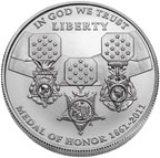 Image shows Medal of Honor commemorative silver dollar.