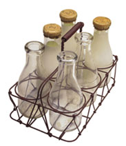 Image of old-fashioned bottles of milk