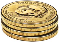 Edge lettering on presidential $1 coin