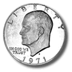 The 1971 Eisenhower Dollar Obverse