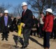 Agriculture Secretary Tom Vilsack Operates a Jackhammer Breaking Ground for the People's Garden Project