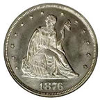 Obverse of 1876 20-cent coin
