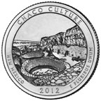 Image shows the back of the Chaco Culture National Historical Park quarter.