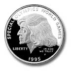OBVERSE: 1995 Special Olympics Commemorative Silver Dollar