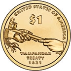 Image show the back of the 2011 Native American $1 Coin.
