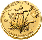 Image shows the back of the gold Medal of Honor coin.