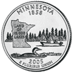 Image of Minnesota quarter reverse.