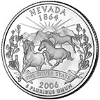 Image shows the back of the Nevada quarter.