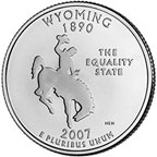 Image shows Wyoming's quarter.