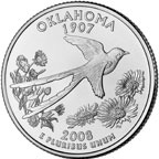 Image shows Oklahoma’s quarter.