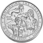 Image shows the front of the Boy Scouts dollar.