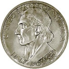Image shows the front of the Daniel Boone half dollar.