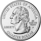 Image shows the front of the quarter-dollar coin.