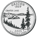 Image of Oregon quarter reverse.