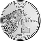 Image shows the Idaho quarter.