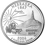 Image shows the back of the Nebraska quarter.
