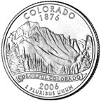 Image shows the back of the Colorado quarter.