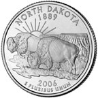 Image shows the back of the North Dakota quarter.