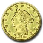 OBVERSE: 1848 California Gold Quarter Eagle