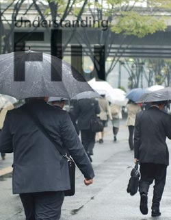 Understanding Flu, People walking with umbrella's