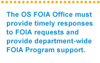 The OS FOIA Office must provide timely responses to FOIA requests and provide department-wide FOIA Program support