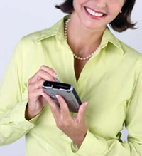 woman using a pocket p c