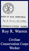 Roy Warren - Civilian Conservation Corps Worker