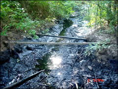 Crude oil was discharged into Edwards Creek, an intermittent stream near Talco, Texas (Titus County).