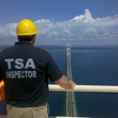 TSA inspector looks out onto view