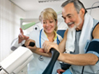 image of male patient on an exercise machine 